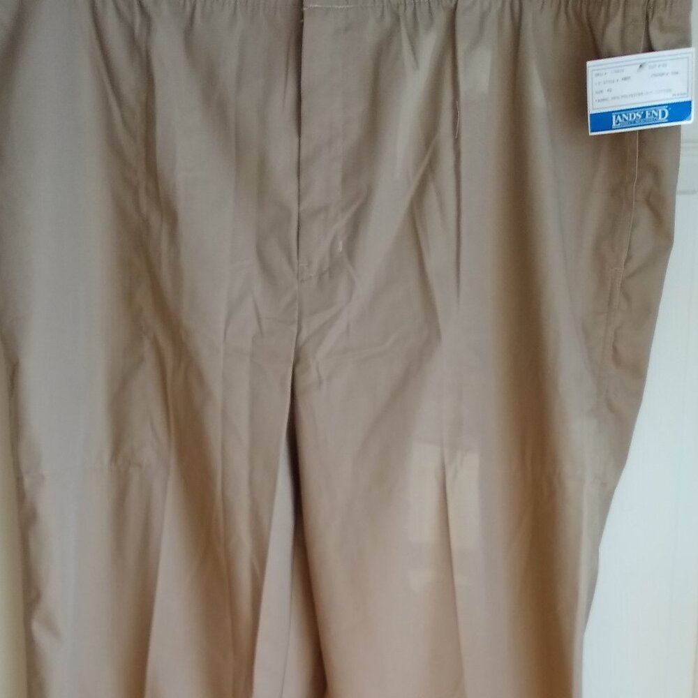 Lands end mens khaki pants size 42 with elastic waist
